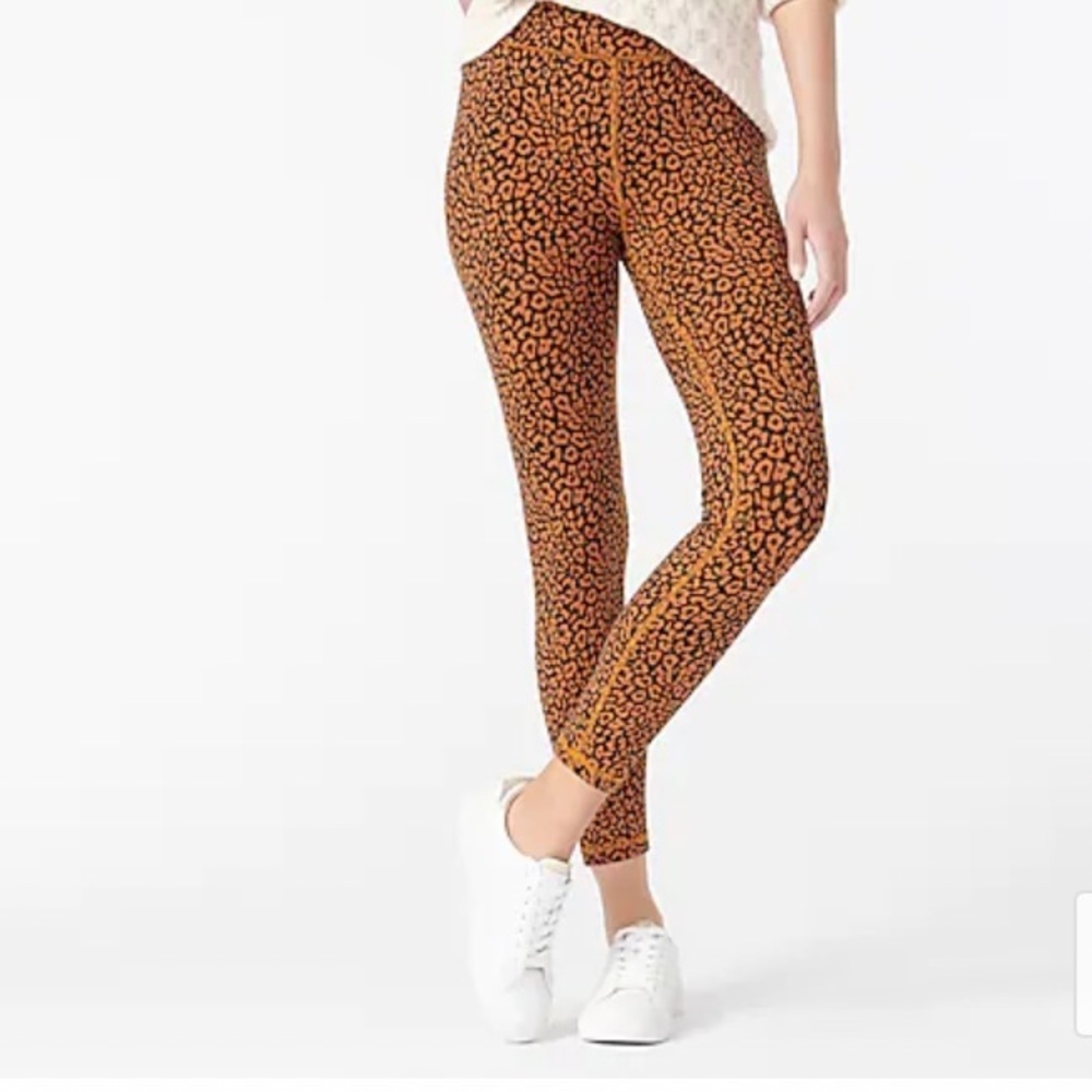 J.Crew High Rise 7/8 Leopard Leggings L